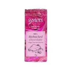 Biohacked Chocolate Chaga Cherry 66 percent Cacao BIO 45g KAAPA Mushrooms Systers