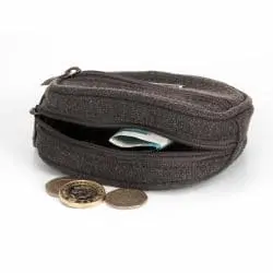Environmentally friendly grey mini hemp wallet