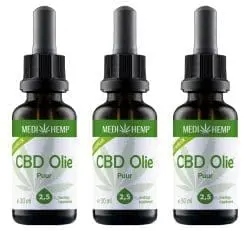 MediHemp CBD Olie Puur 2,5% CBD Voordeelpakket 3x 30ml
