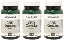 aanbieding MediHemp CBD Capsules Raw procent