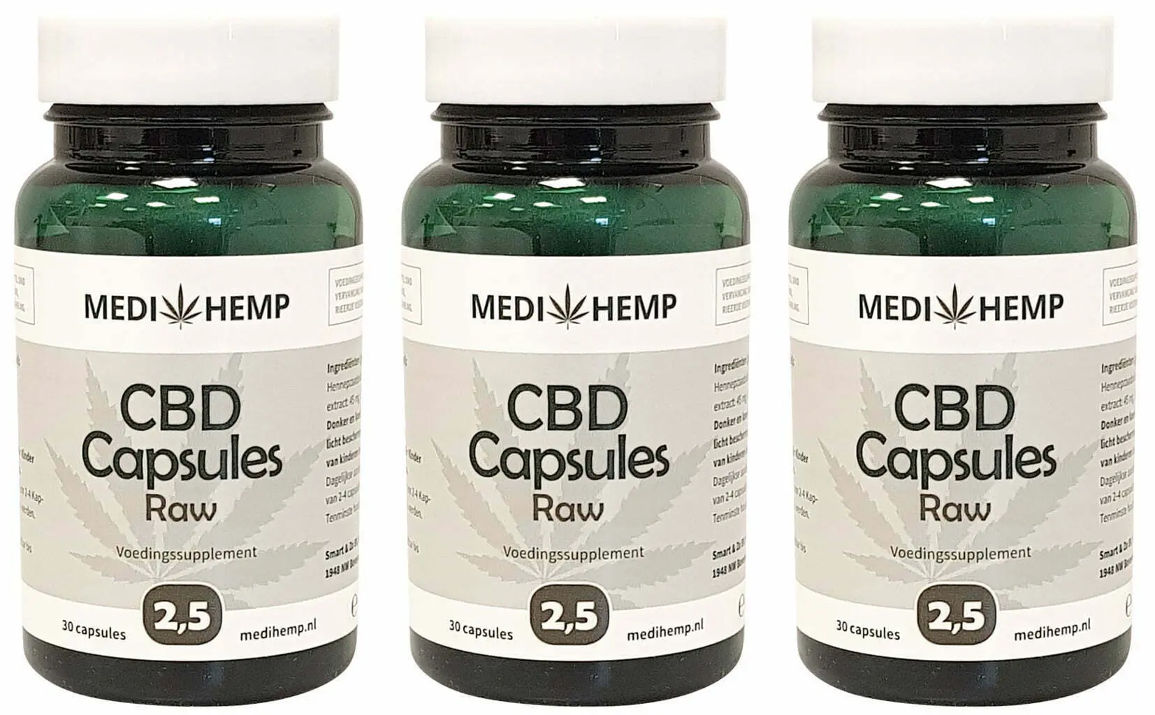 aanbieding MediHemp CBD Capsules Raw procent