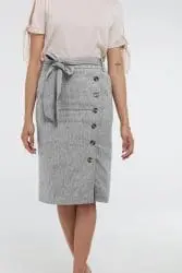 Hemp Tailor Hoodlamb Hennep Rok Side Button Down Skirt Zwart