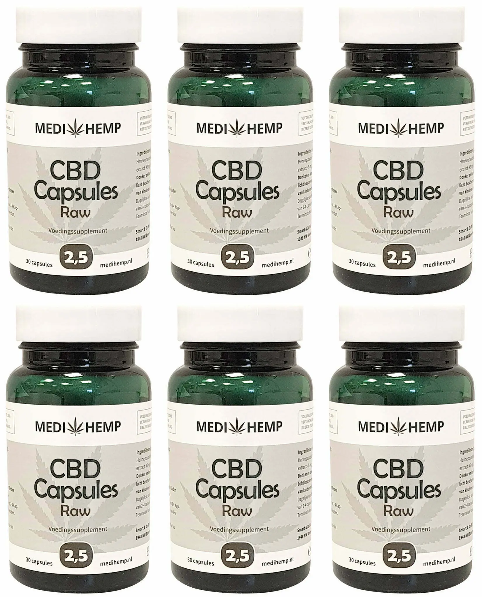 korting MediHemp CBD Capsules Raw procent