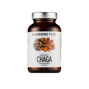 Cápsulas de Chaga certificadas como orgânicas da Mushrooms4Life