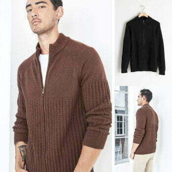 Hemp Tailor Hoodlamb Hennep Men's Zip Up Sweater Zwart