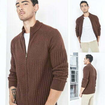 Hemp Tailor Hoodlamb Hennep Men's Zip Up Sweater Bruin