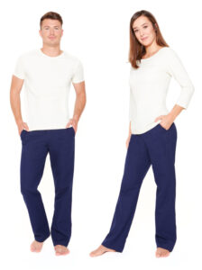 pantalones chinos de cáñamo azul