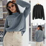 Hoodlamb Pointelle Sweater Zwart