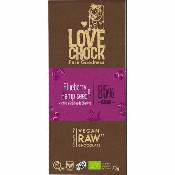 Lovechock Blueberry Hemp Raw Chocolade