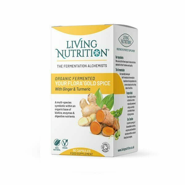 Your Flora Gold Spice Living Nutrition Natural Supplement Living Culture Symbiotics Turmeric Ginger