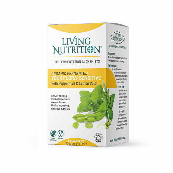 Your Flora Sensitive Living Nutrition Peppermint Lemon Balm Capsules Food Supplement