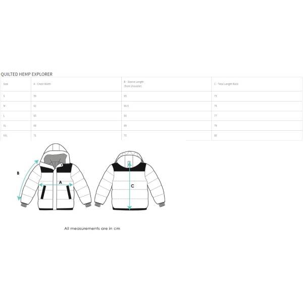 Size Chart Quilted Hemp Explorer Jacket Studio Ten Kate