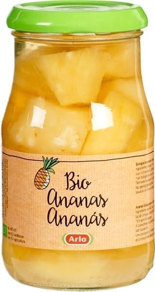 Arlo Organic Pineapple Pieces in light syrup 350g Ananas bio 8710277608435
