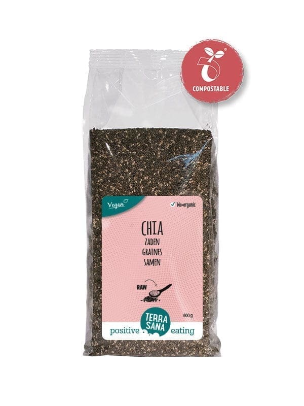 Graines de chia bio noir RAW avantage pack 600g TerraSana Bio Organic