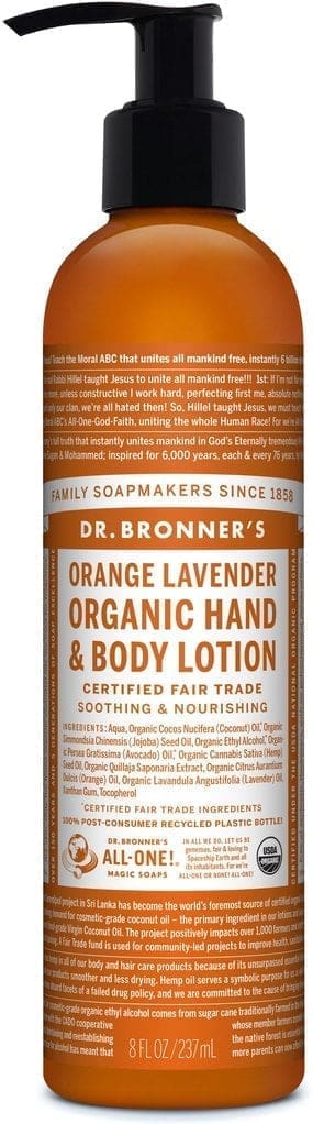 Dr Bronner Bio Hand & Body Lotion Orange Lavender 240ml