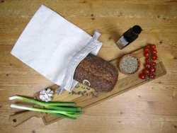 Nachhaltige wiederverwendbare Hanf-Brotbeutel in verschiedenen Größen