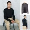 Hemp Tailor Hoodlamb Hemp Men's Knit Crewneck Sweater Gray