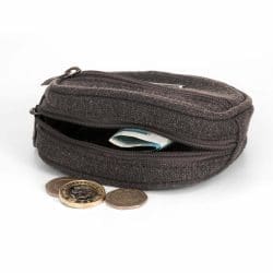 Environmentally friendly grey mini hemp wallet