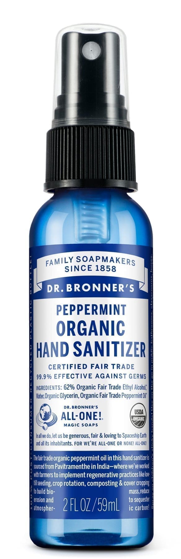 HandSanitizer dr bronner peppermint hygiene sanitizing spray