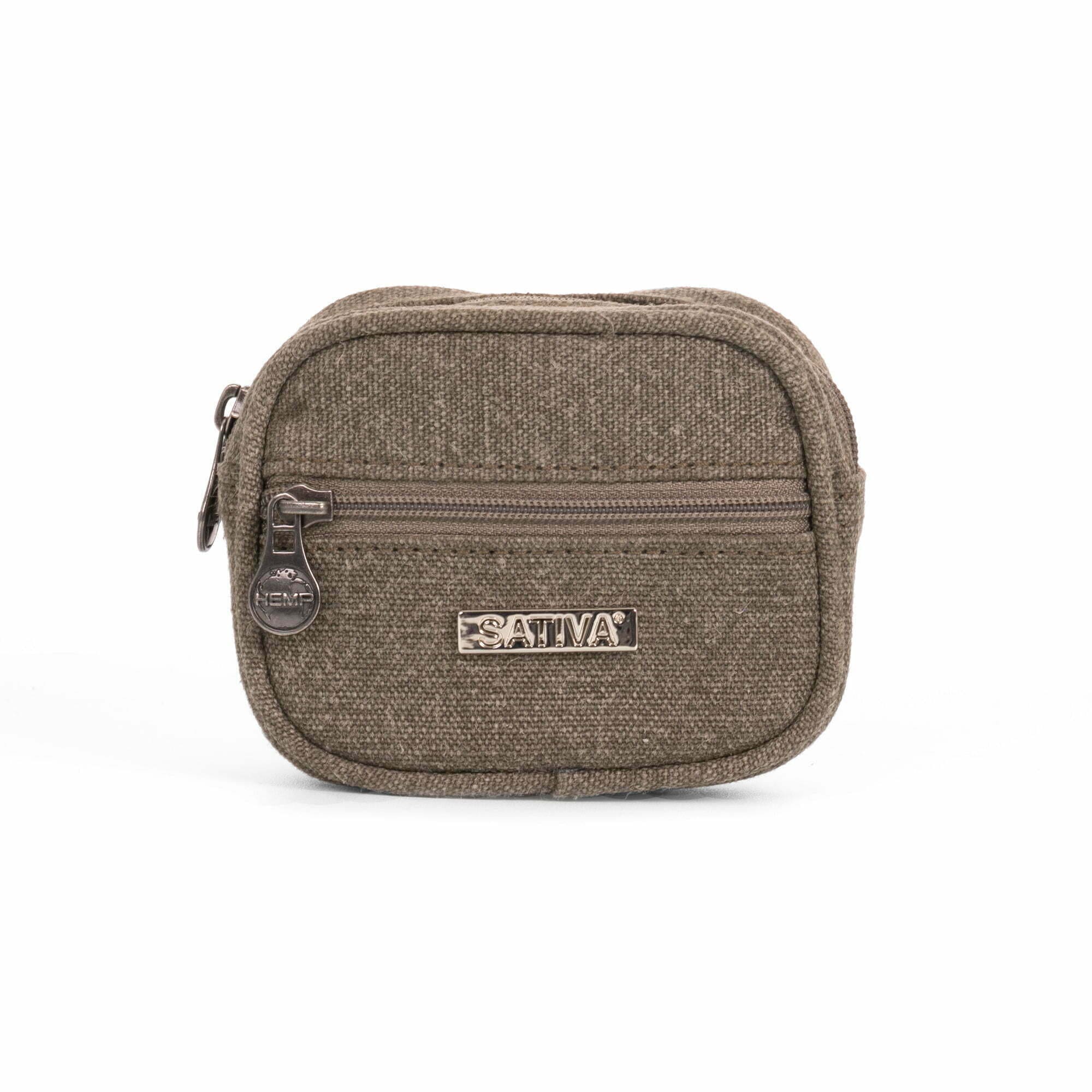 Hemp Mini Wallet Khaki Green Sativa