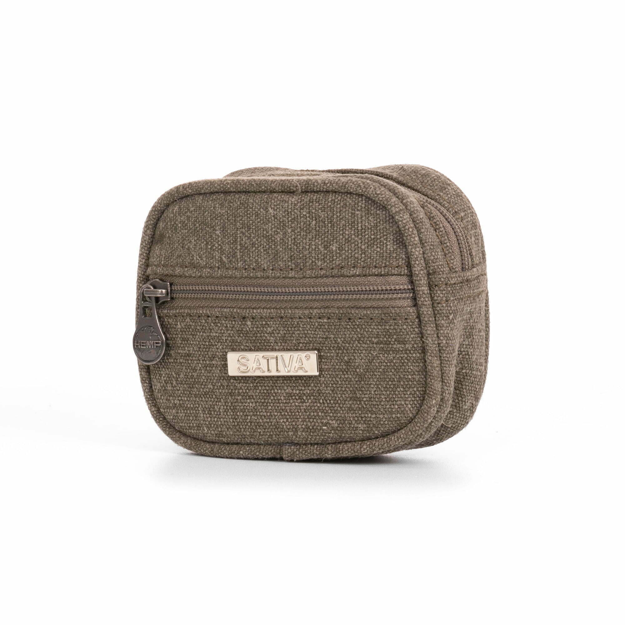 Hemp Mini Wallet Khaki organic hemp cotton blend