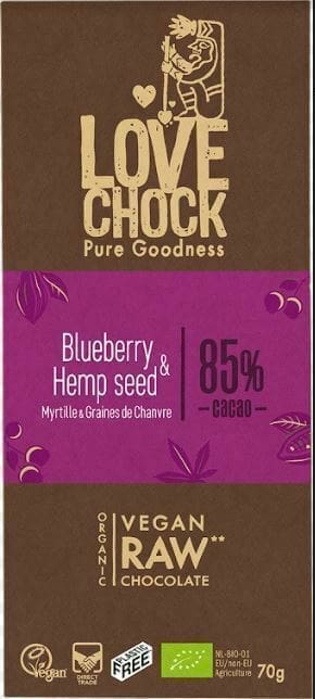 Lovechock Blueberry Hemp Raw Chocolate