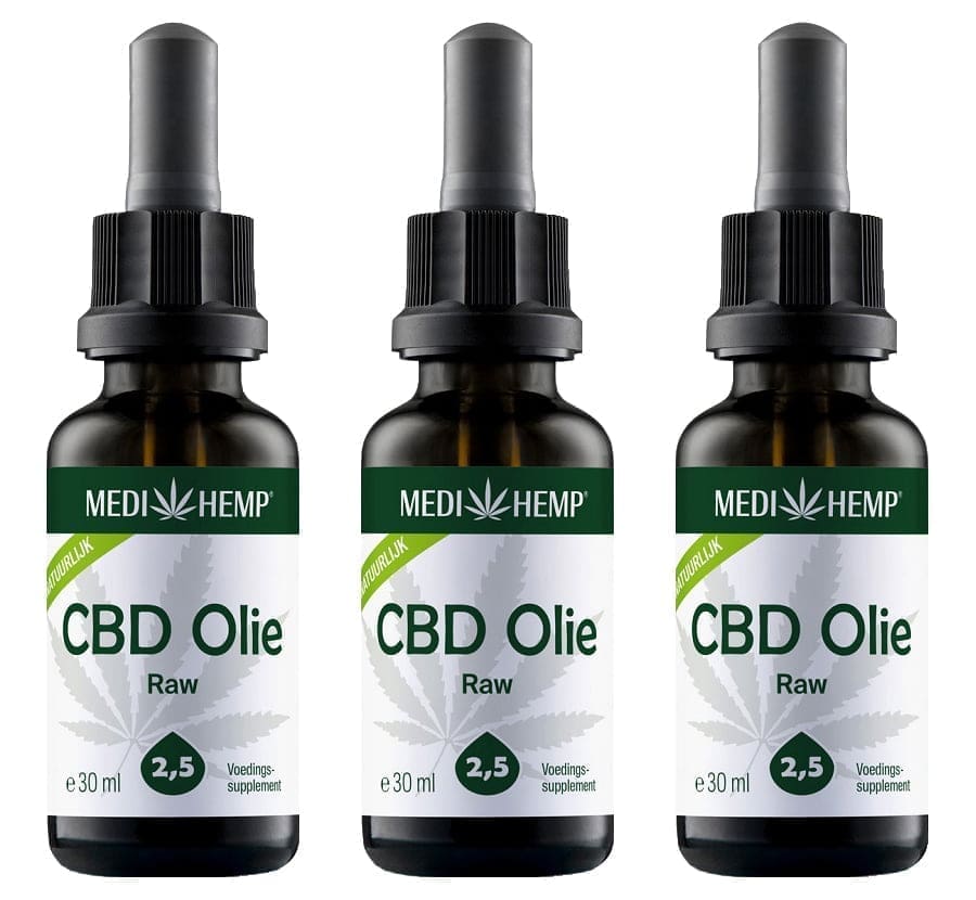 MediHemp CBD Oil Raw 2.5% CBD Benefit Pack 3x 30ml