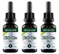 MediHemp CBD Oil Raw Advantage Pack 5% CBD 3x 30ml