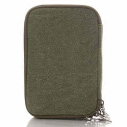 Organizer pouch khaki made of natural hemp and cotton