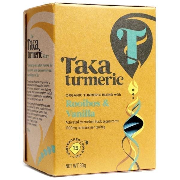 Taka Kurkuma Kurkuma Tee Rooibos & Honeybush BIO 33g (15 Teebeutel) – Bild 9