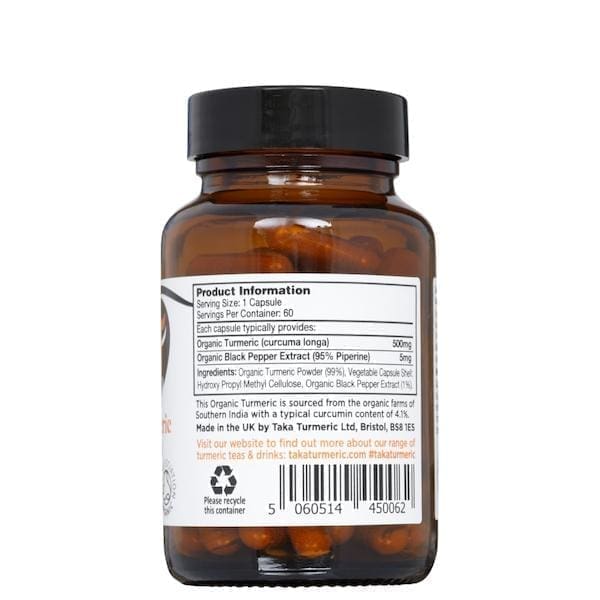 Taka Turmeric Capsules de Curcuma Avec Extrait de Poivre Noir BIO 60 Pcs – Image 2