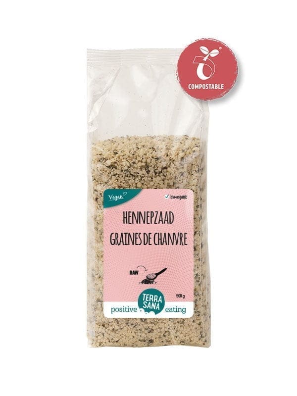 TerraSana Graines de chanvre décortiquées RAW Organic avantage pack 500g