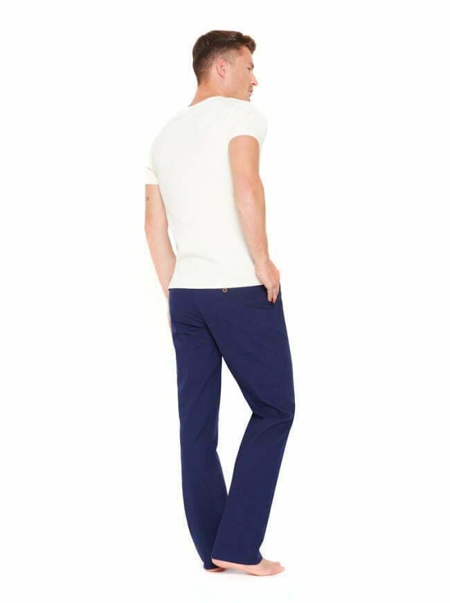 hemp pants men's blue chino
