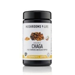 chaga turmeric latte mushrooms organic