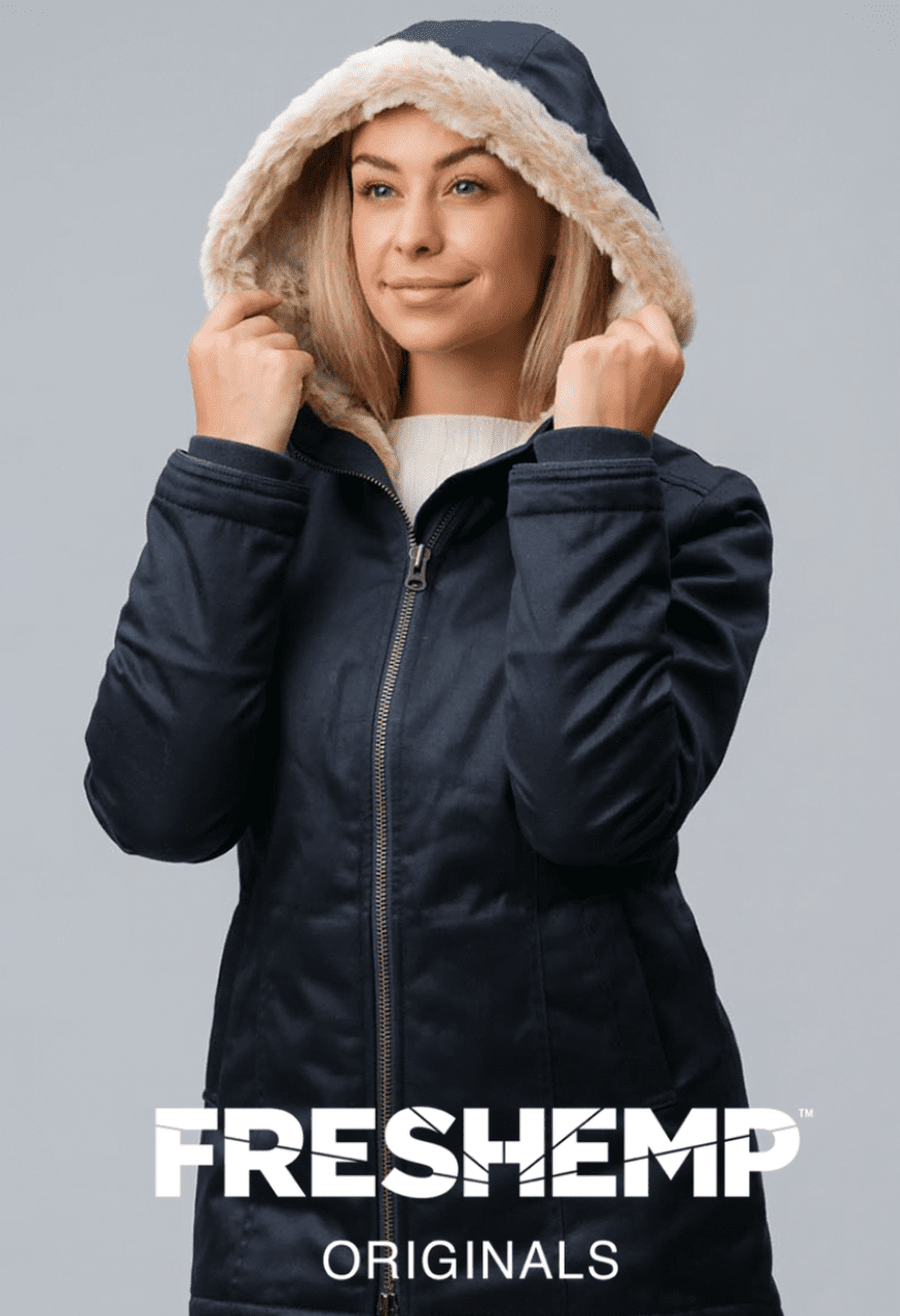 Manteau d'hiver en chanvre durable pour femme de Freshemp Originals