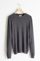 eco Men's Sweater Crewneck Hoodlamb Hemp ecofriendly Grey