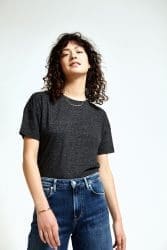 ecological open back wrap top black hemp hoodlamb