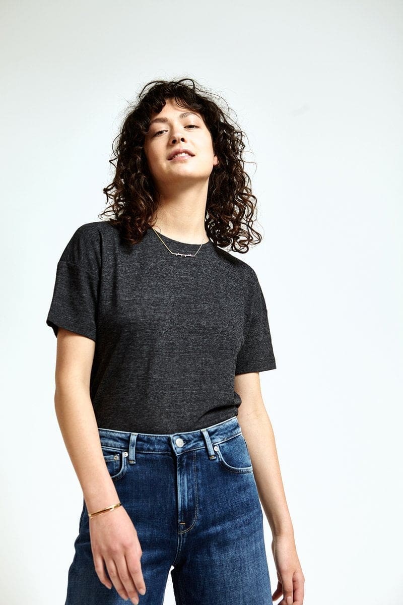 Hemp Tailor Hoodlamb Hennep Topje met Open Rug Zwart maat XS of L