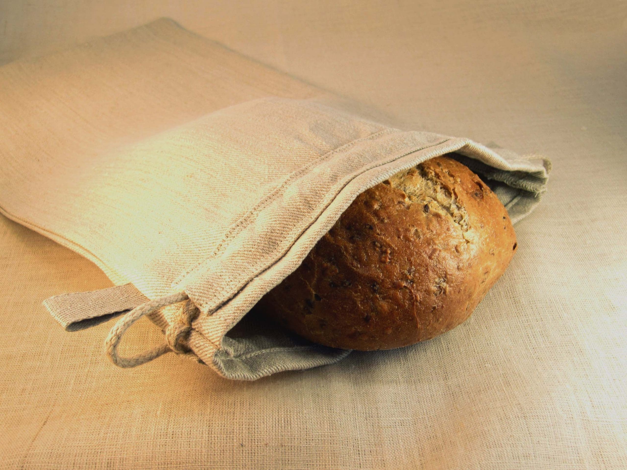 Sustainable Reusable Hemp Bread Bag Medium or Large - Image 9