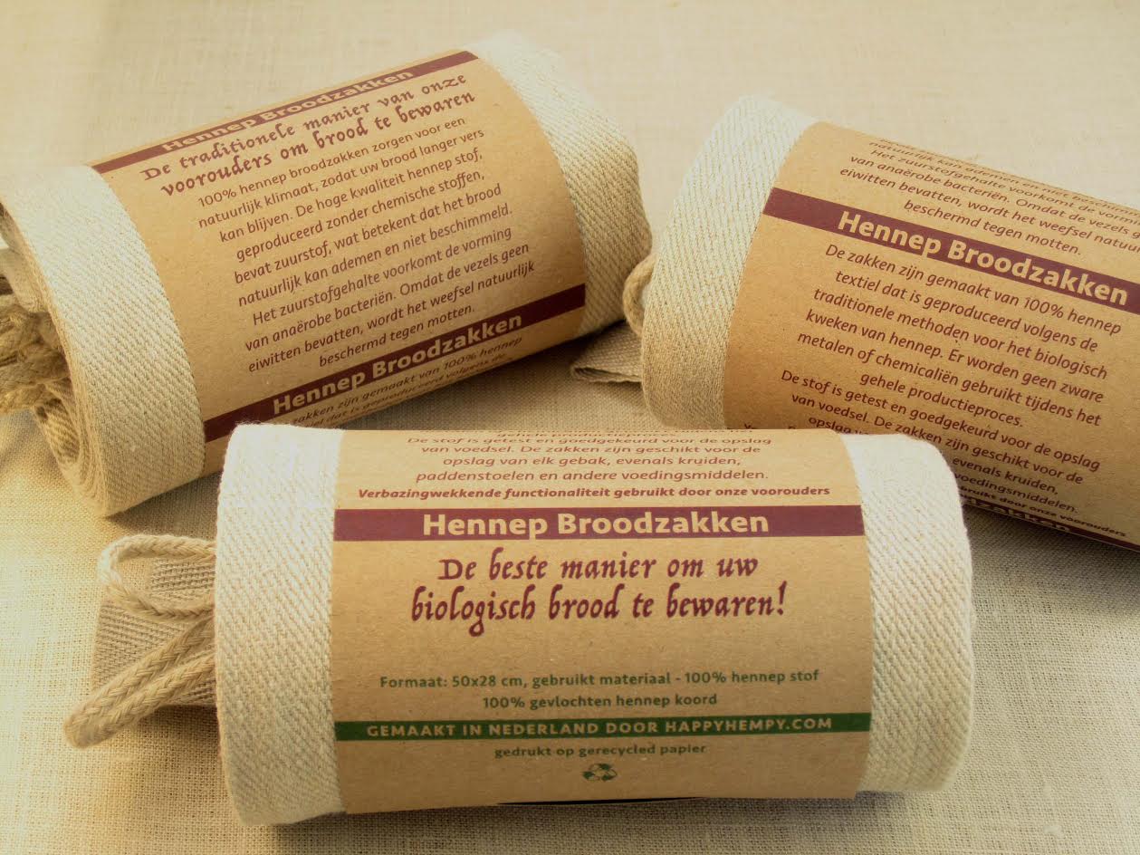 sustainable reusable hemp bread bag