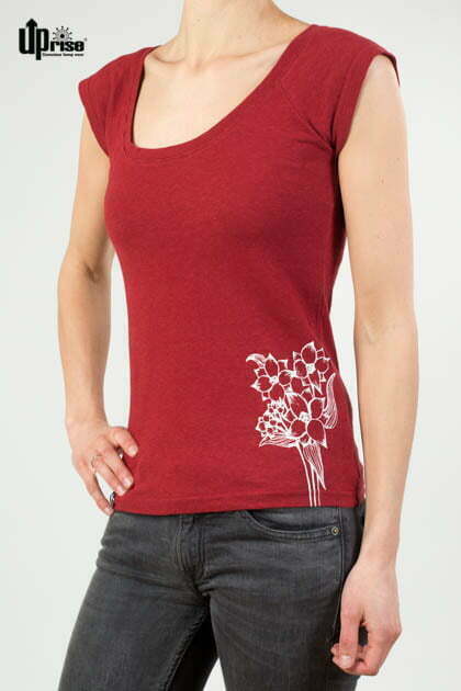 Up-rise Hemp T-Shirt Girl Wild Red