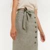 Hemp Tailor Hoodlamb Hemp Skirt Side Button Down Skirt Olive Green