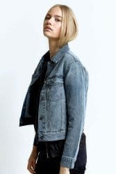 Hemp Tailor Hoodlamb Ladies Denim Denim Jacket Light Blue