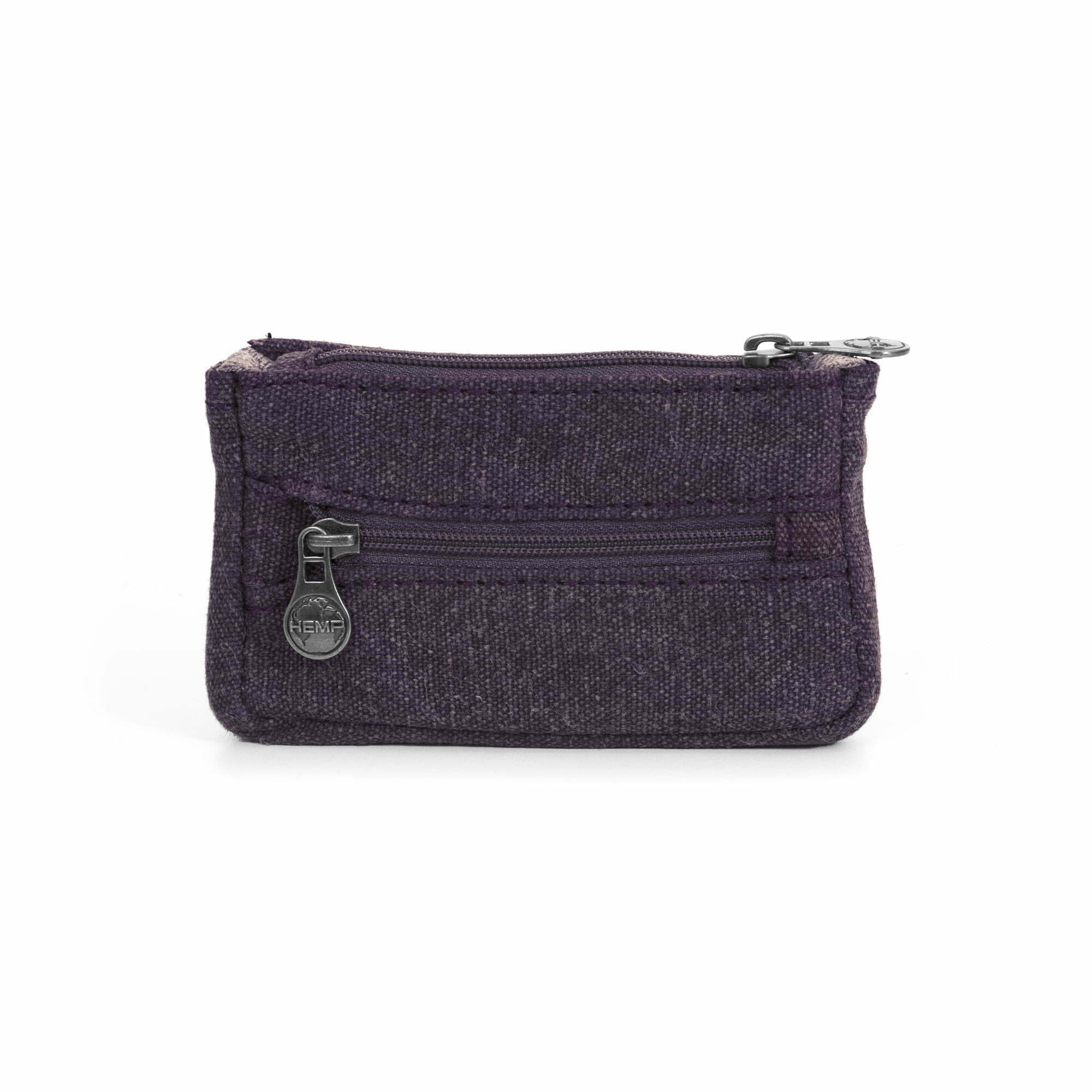 purple mini coin purse hemp organic cotton